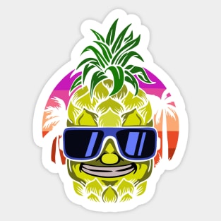 Pineapple Beach Vintage Design Sticker